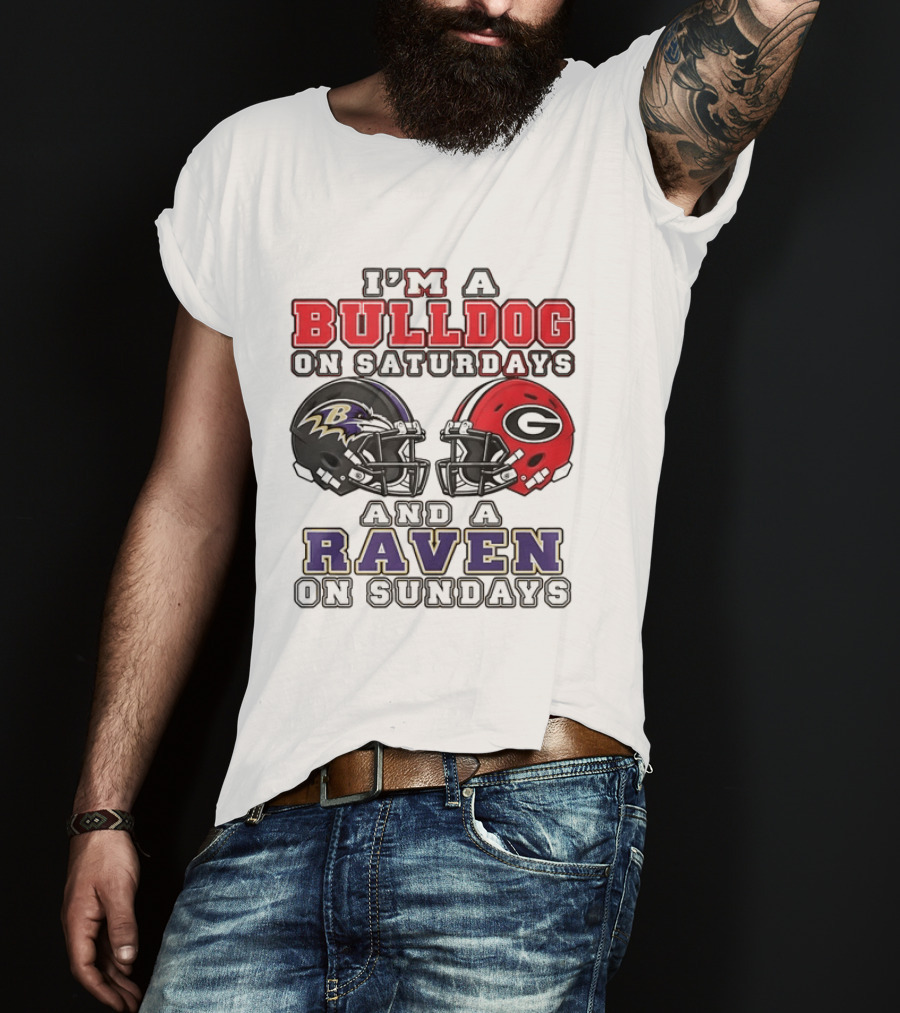 I'm A Bulldog On Saturdays And A Raven On Sundays Sports Team Pride T-Shirt