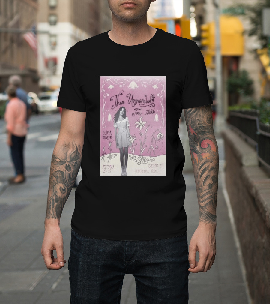 The Unraveled Tour Olivia Rodrigo 2026 Hartford Show September 26 XL Center Floral T-Shirt