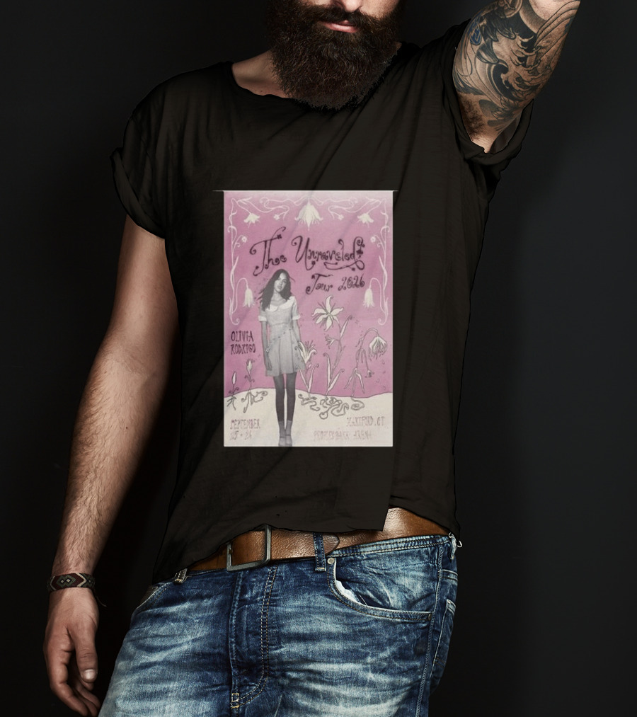 The Unraveled Tour Olivia Rodrigo 2026 Hartford Show September 26 XL Center Floral T-Shirt