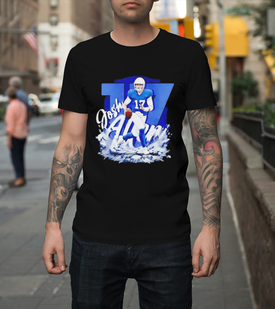Josh Allen 17 Buffalo Bills Quarterback Snow Wave T-Shirt