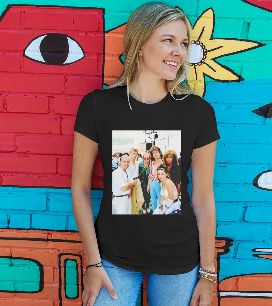 Live Aid Legends Phil Collins Mick Jagger Madonna And Tina Turner T-Shirt