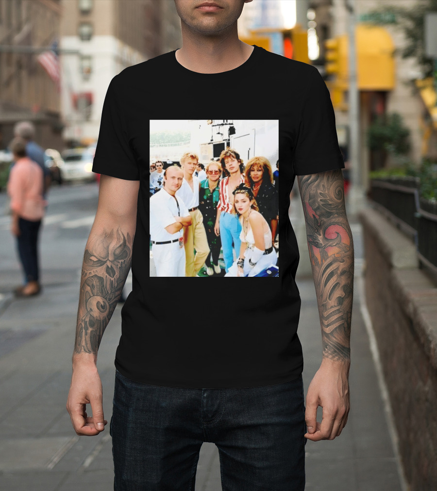 Live Aid Legends Phil Collins Mick Jagger Madonna And Tina Turner T-Shirt
