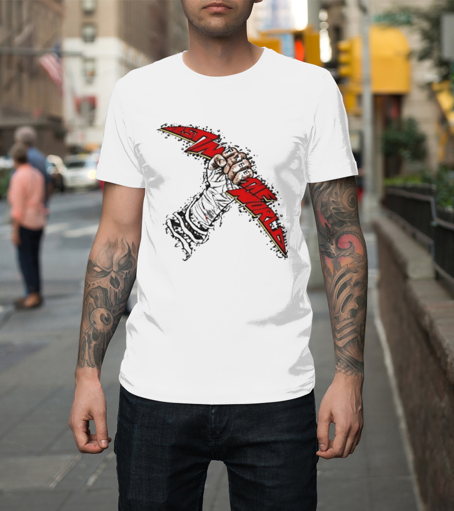 MMA Fighter Fist Power Justin The World Red And Black T-Shirt