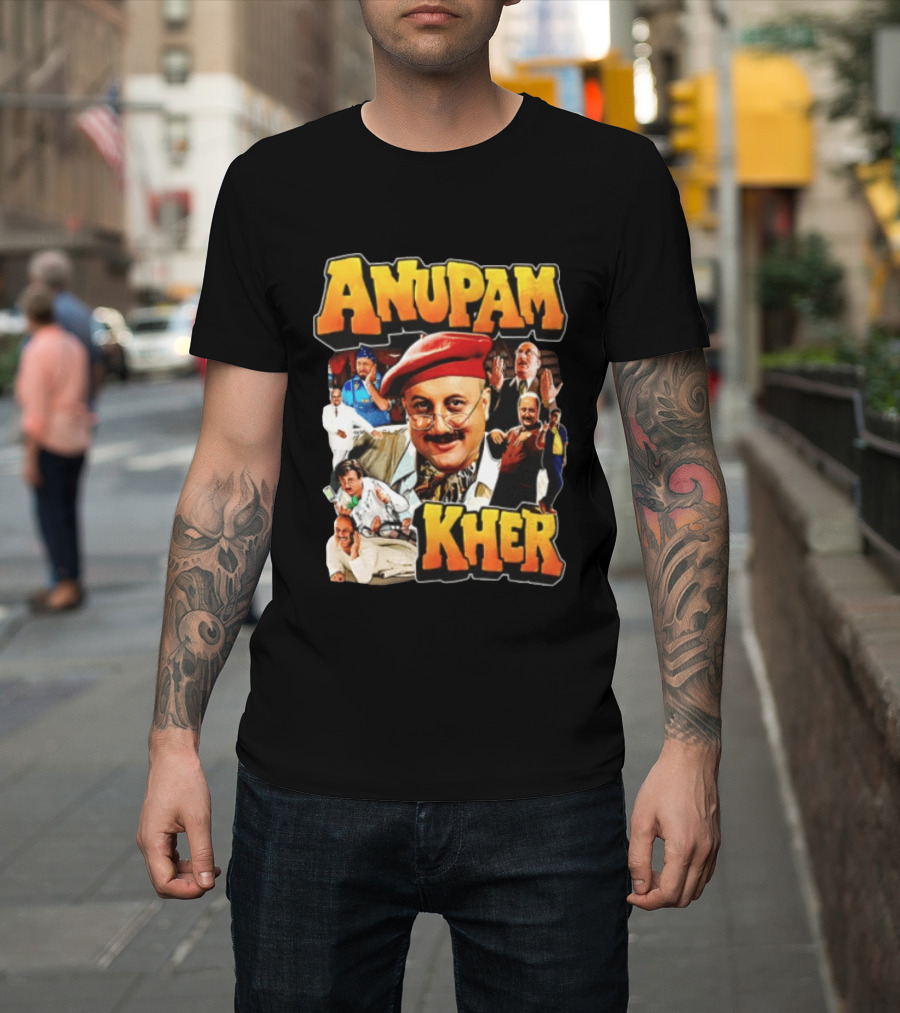 Anupam Kher Iconic Characters Collage T-Shirt
