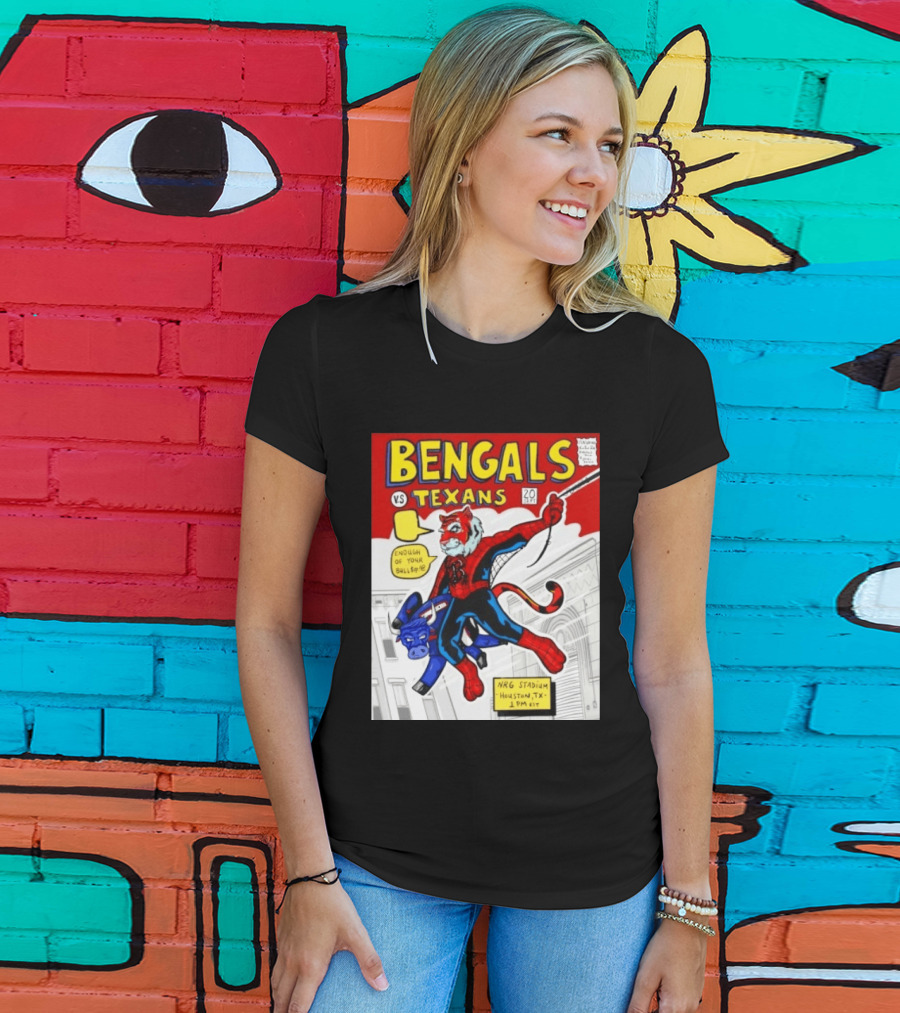 Bengals Vs Texans Week 2 Game Day NRG Stadium Houston 1PM EST Comic T-Shirt