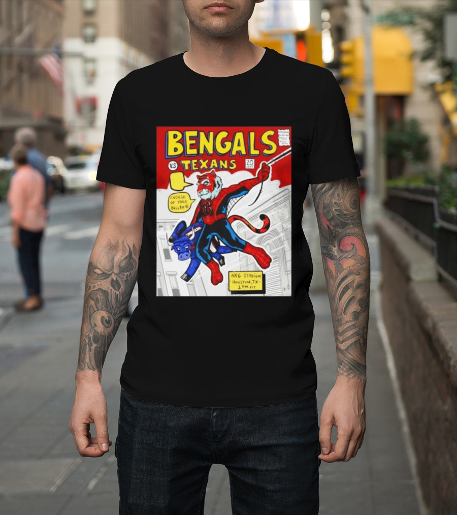 Bengals Vs Texans Week 2 Game Day NRG Stadium Houston 1PM EST Comic T-Shirt