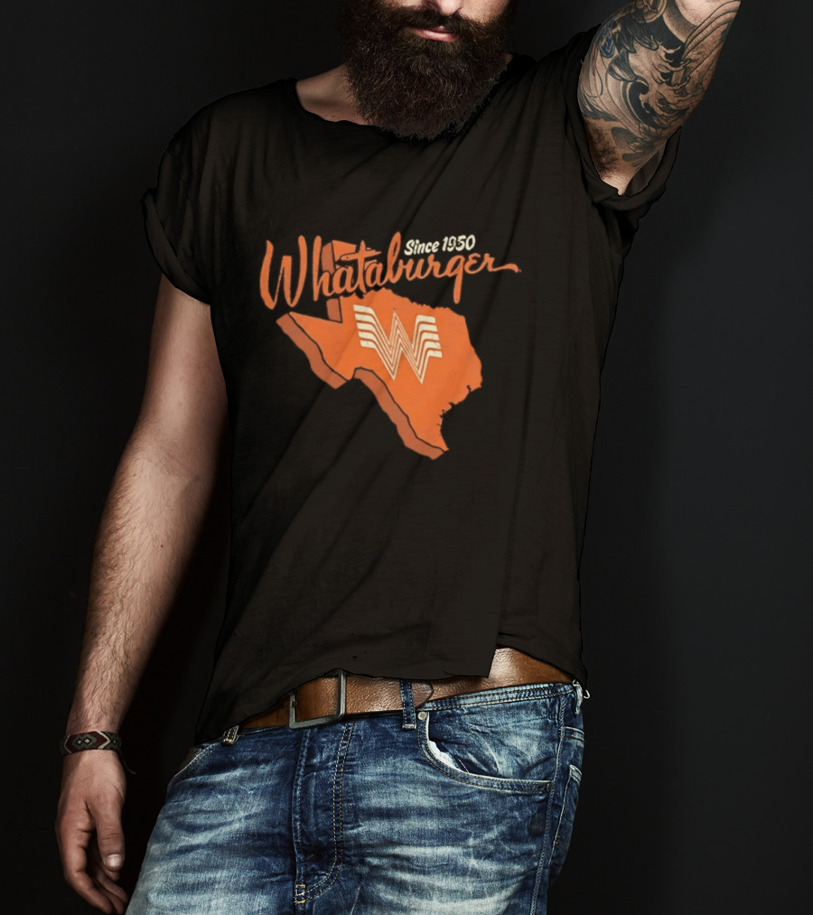 Whataburger Since 1950 Texas State Outline Distressed T-Shirt