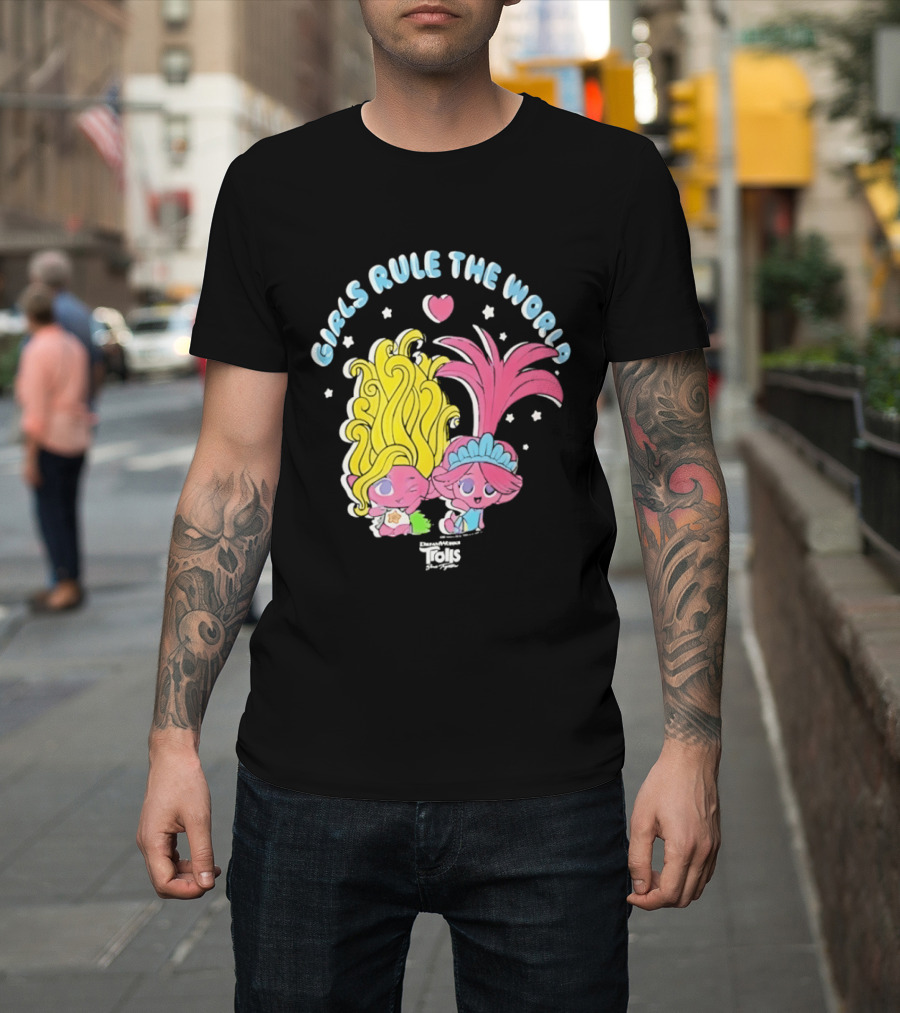 DreamWorks Trolls Band Together Girls Rule The World Bright Colorful T-Shirt