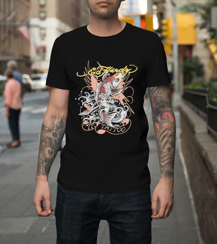 Ed Hardy 77 Tattoo Koi Fish Y2K Fashion T-Shirt