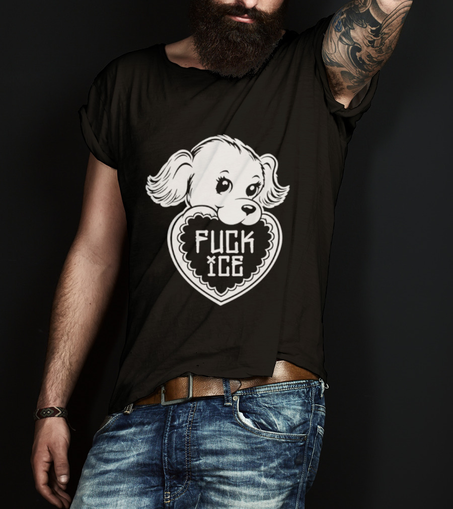 Fuck Ice Puppy Heart Protest Activism Dog T-Shirt