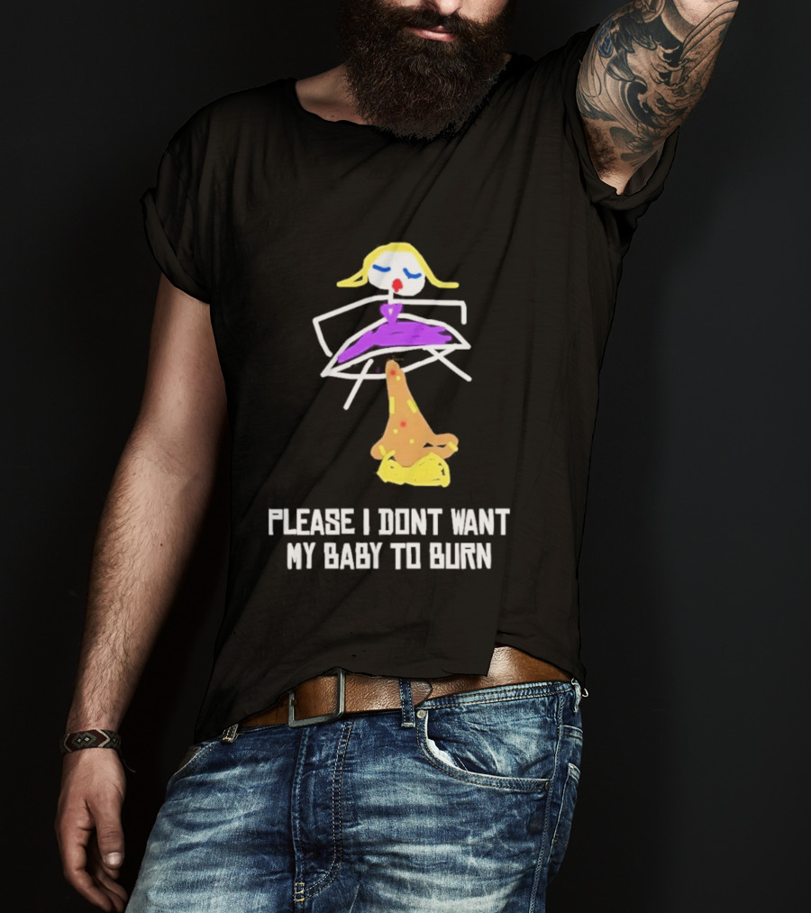 Please I Don't Want My Baby To Burn Internet Meme Pizza Dress Drawing T-Shirt
