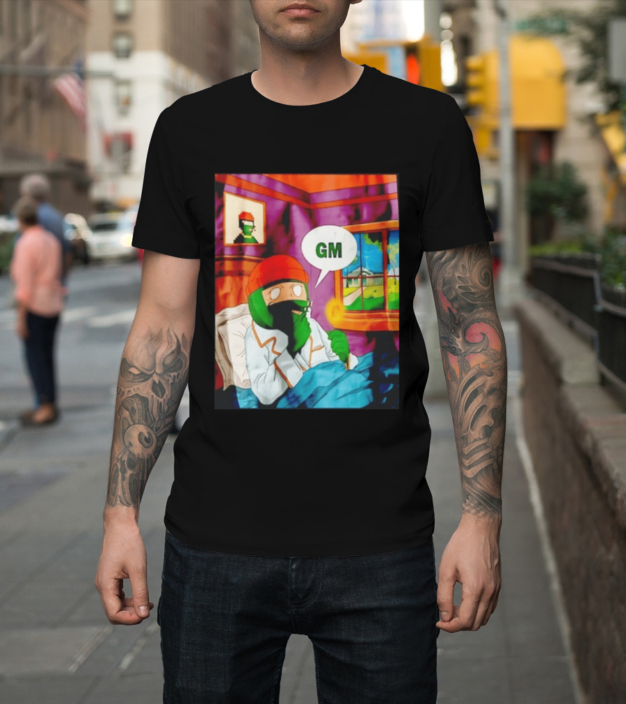 GM Crypto Morning Pepe Bitcoin Meme Blockchain T-Shirt