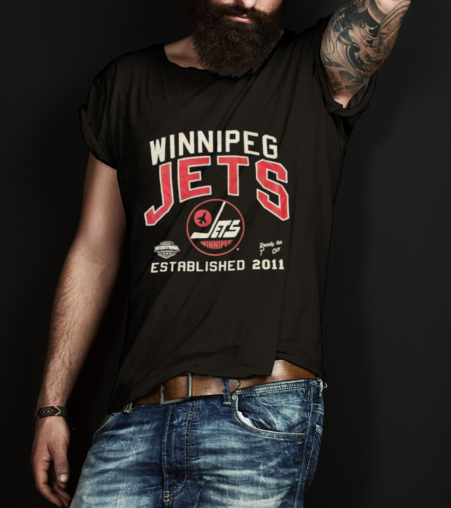 Winnipeg Jets NHL Western Conference Ready To Jet Off Established 2011 T-Shirt