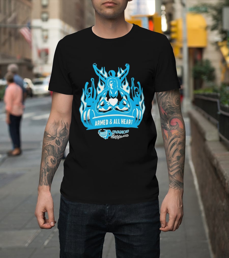 Armed & All Heart Advanced Supps Bodybuilding Fitness Motivation T-Shirt