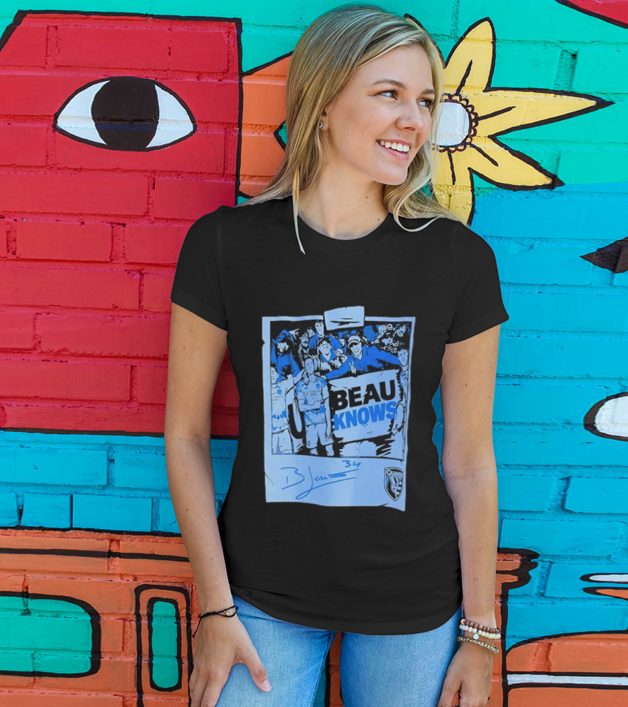 Beau Knows San Jose Earthquakes Soccer Fan Art Blue Signature T-Shirt