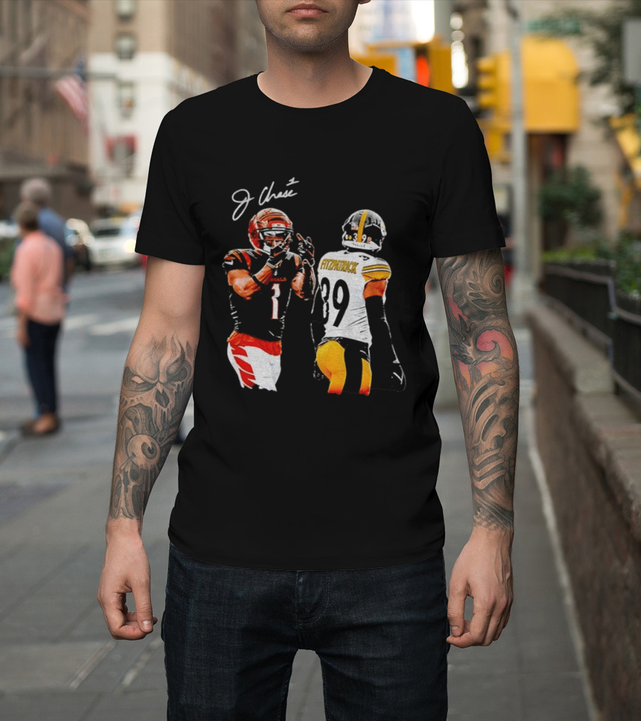 Ja'Marr Chase Vs Minkah Fitzpatrick Cincinnati Bengals Pittsburgh Steelers Football Matchup T-Shirt