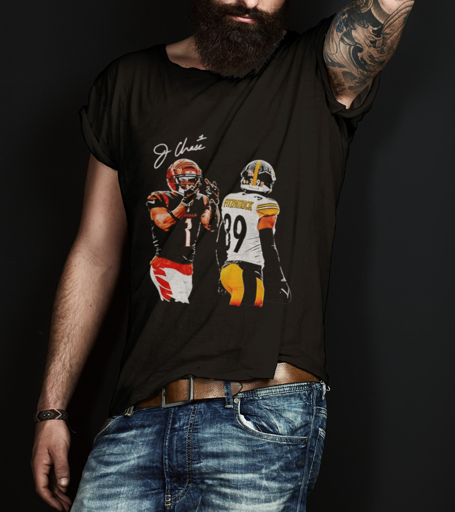 Ja'Marr Chase Vs Minkah Fitzpatrick Cincinnati Bengals Pittsburgh Steelers Football Matchup T-Shirt