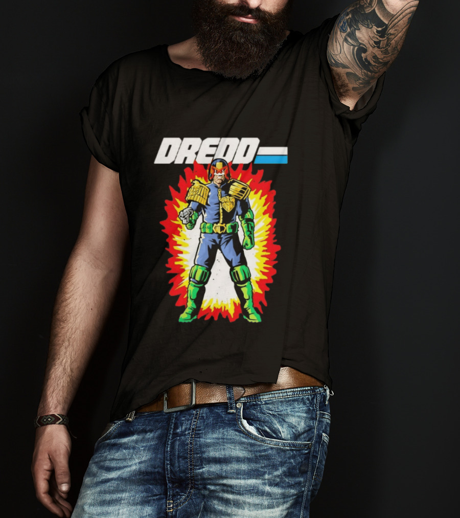 Judge Dredd 2000 AD Comic Sci Fi Hero Burst T-Shirt