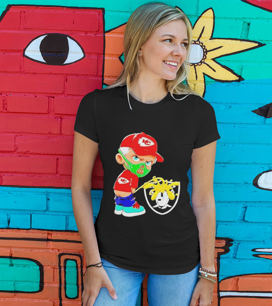 Kansas City Chiefs Fan Cartoon Rivalry With Las Vegas Raiders T-Shirt