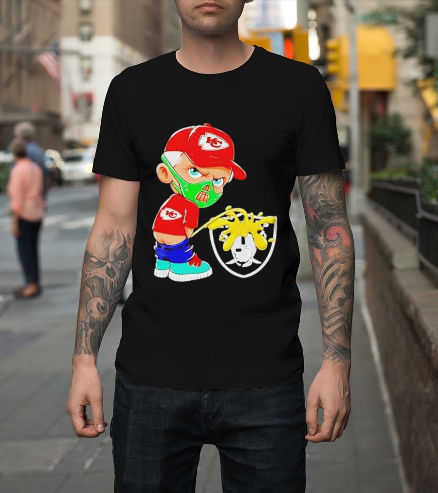 Kansas City Chiefs Fan Cartoon Rivalry With Las Vegas Raiders T-Shirt