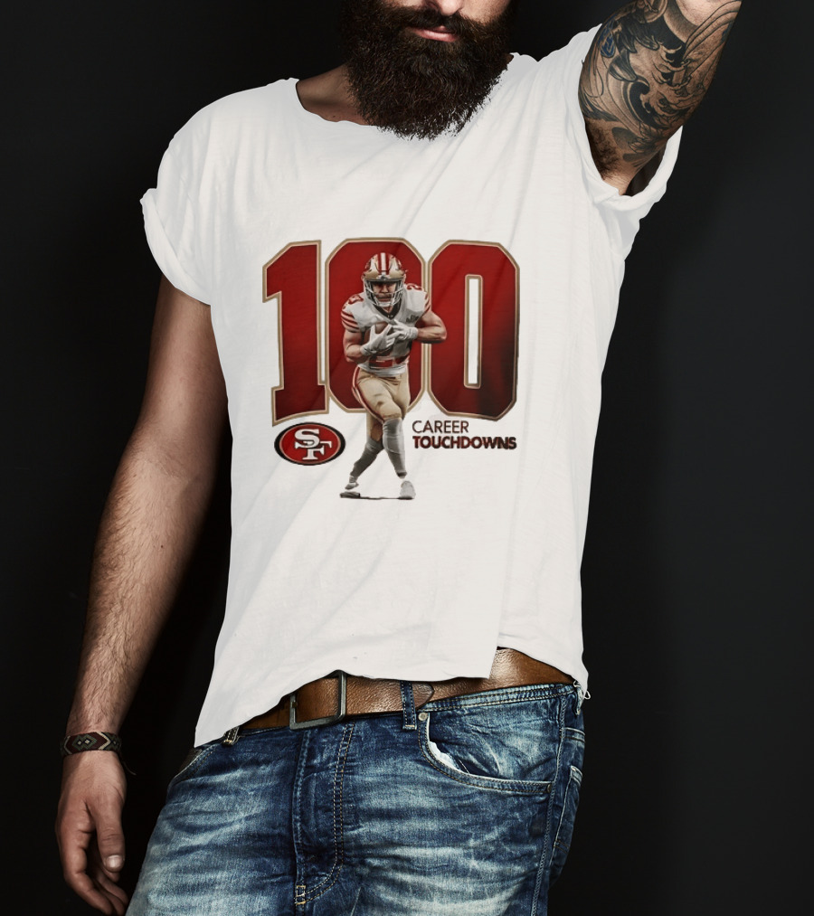 Christian McCaffrey 49ers 100 Career Touchdowns T-Shirt