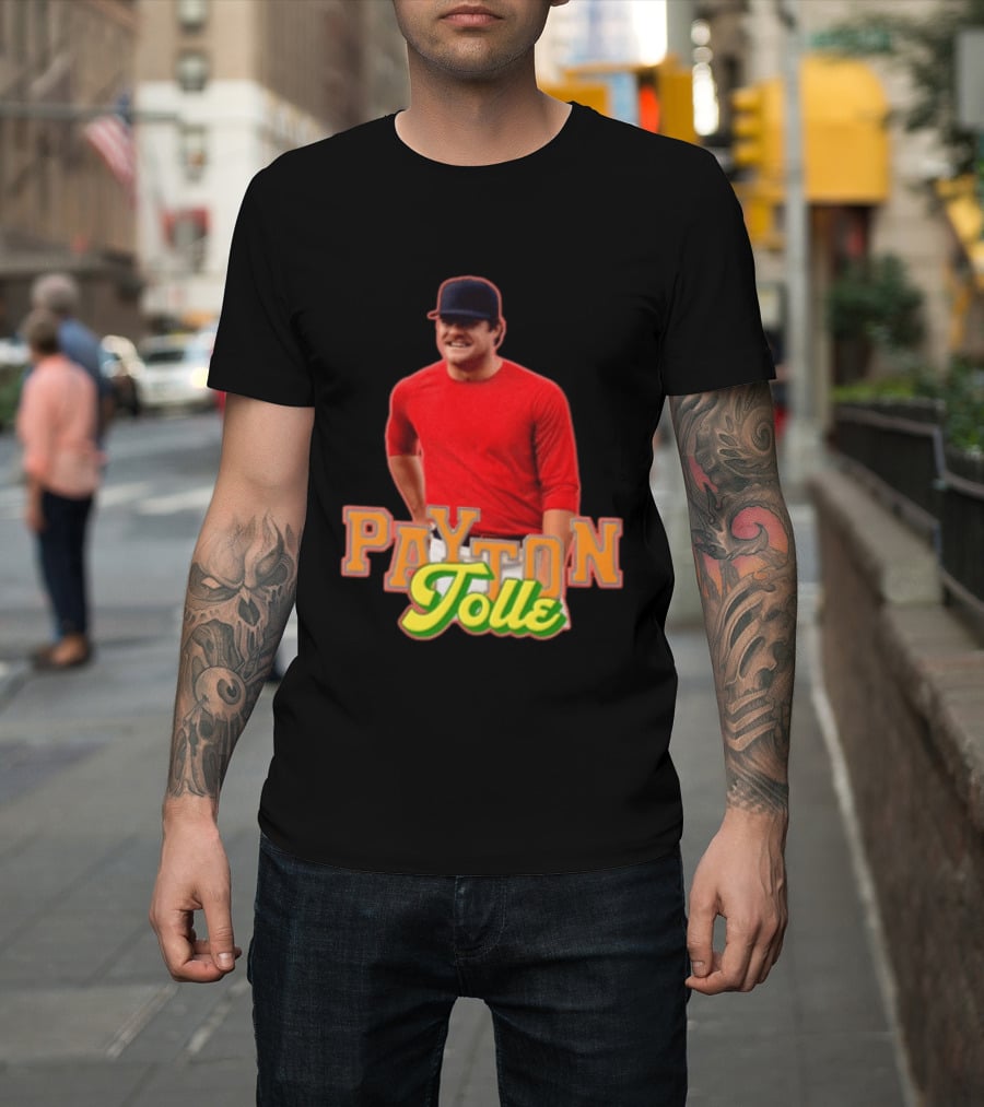Payton Tolle Smiling Wearing Red With Baseball Cap T-Shirt