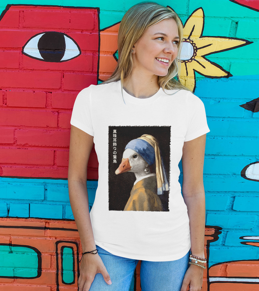 Goose With A Pearl Earring Meme Japanese T-Shirt