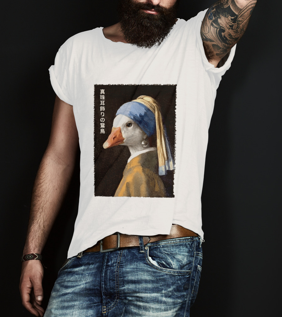 Goose With A Pearl Earring Meme Japanese T-Shirt