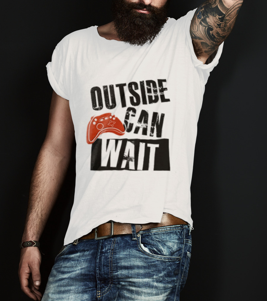 Outside Can Wait Video Game Controller T-Shirt