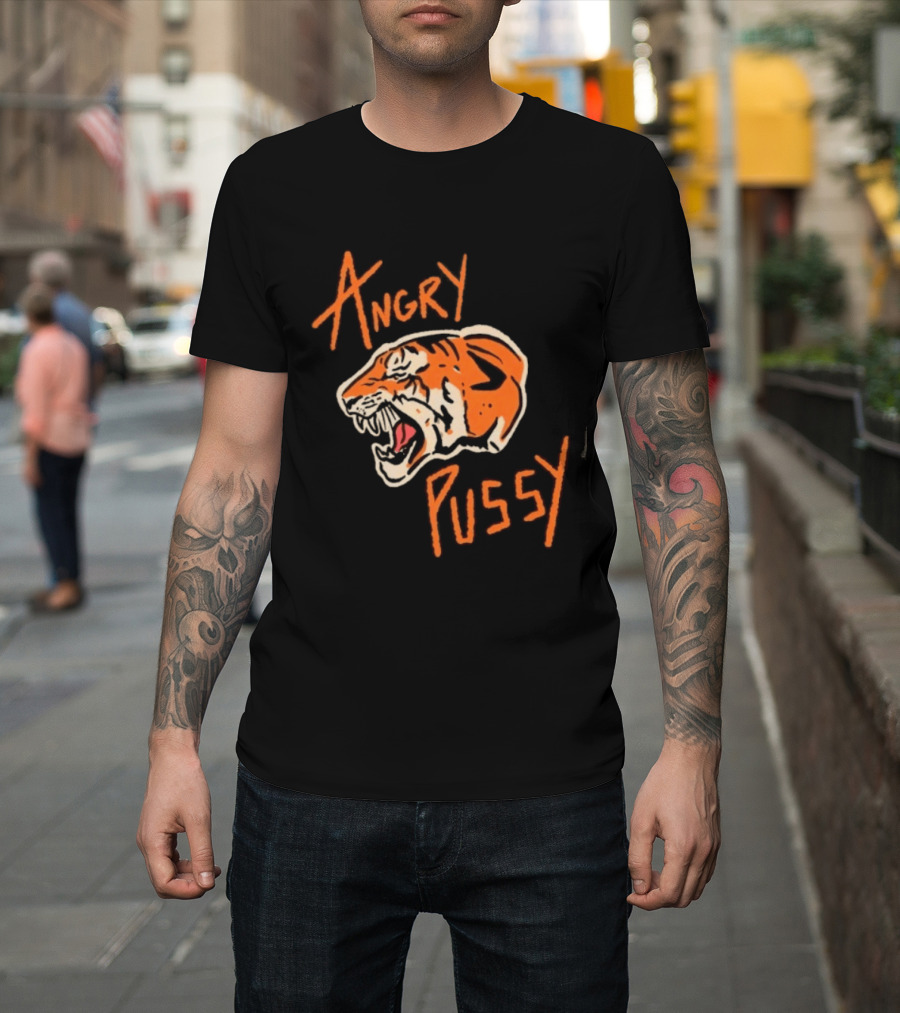Angry Pussy Fierce Tiger Wild Cat Animal Predator T-Shirt