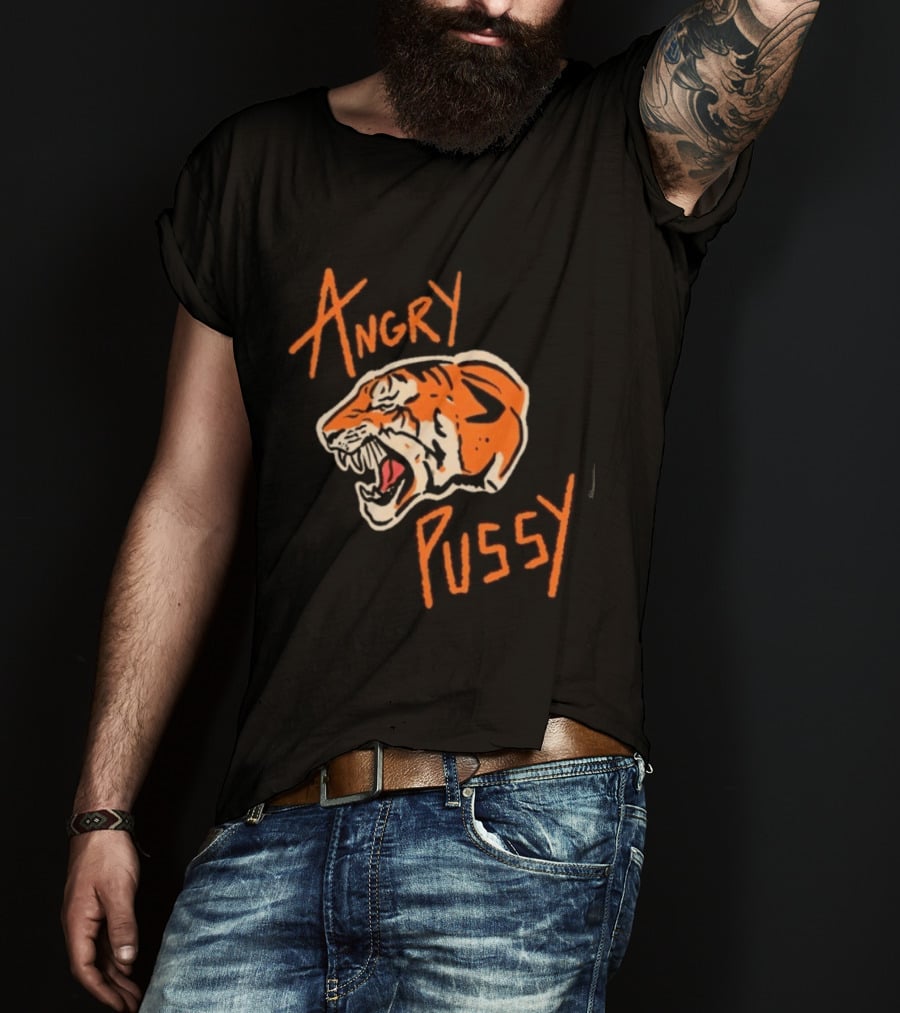 Angry Pussy Fierce Tiger Wild Cat Animal Predator T-Shirt