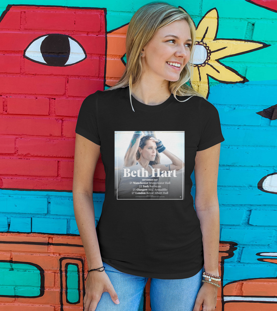 Beth Hart September 2027 UK Concerts Manchester York Glasgow London Tour Dates T-Shirt