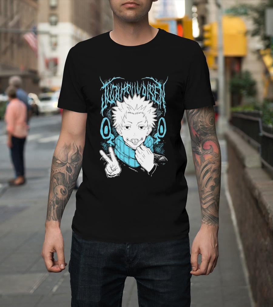 Jujutsu Kaisen Yuji Itadori Anime Manga Peace Sign T-Shirt