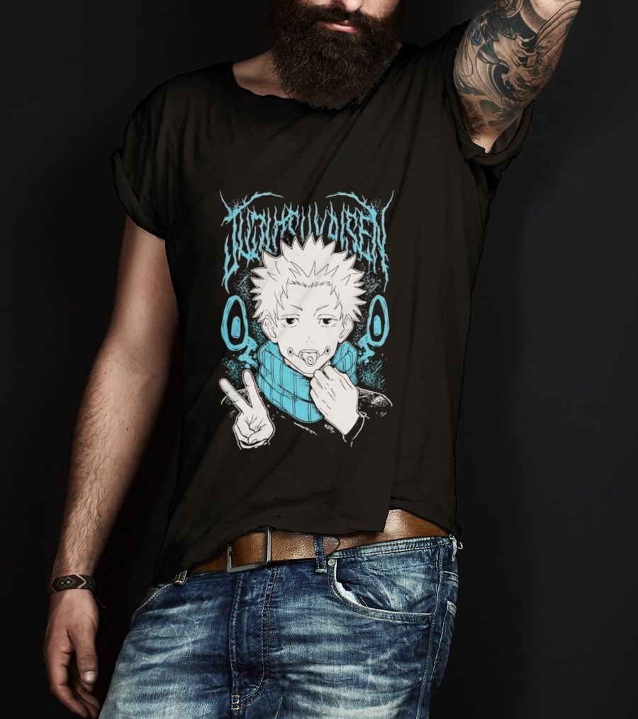 Jujutsu Kaisen Yuji Itadori Anime Manga Peace Sign T-Shirt