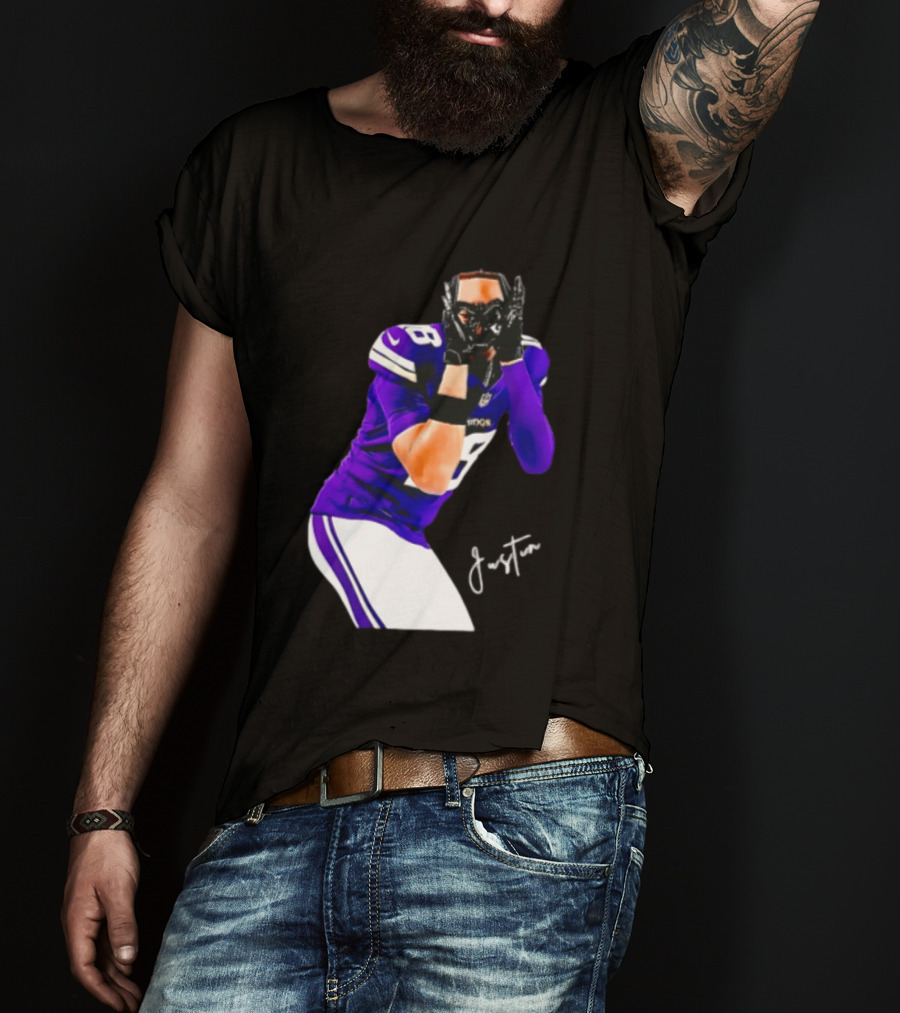 Justin Jefferson Signature Minnesota Vikings Football Player Pose T-Shirt