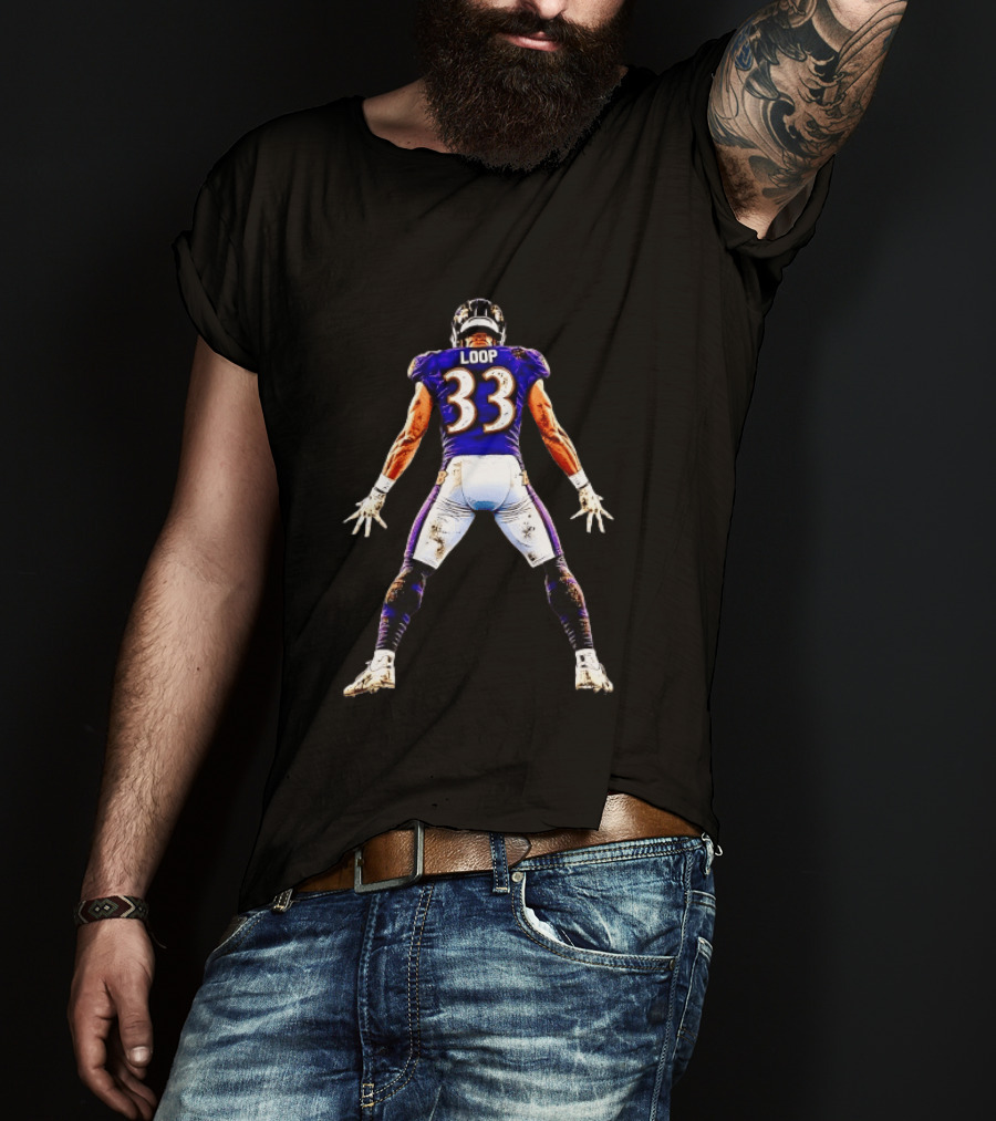 Loop 33 Baltimore Ravens Football Player Jersey T-Shirt