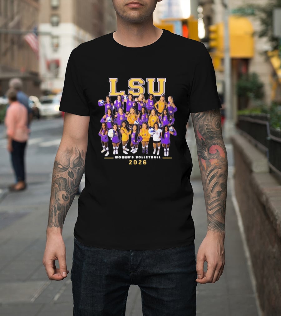 LSU Tigers Women's Volleyball Goddesses Collage 2026 T-Shirt