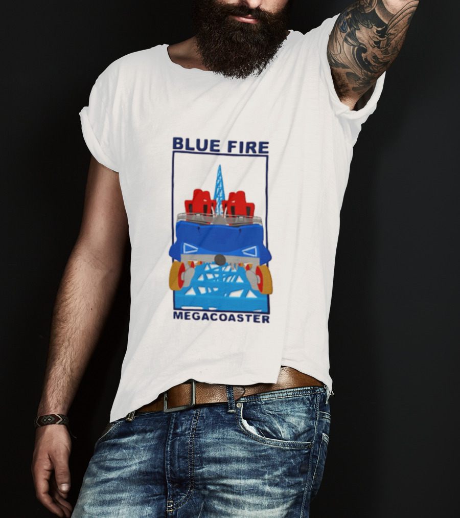 Blue Fire Megacoaster Roller Car T-Shirt