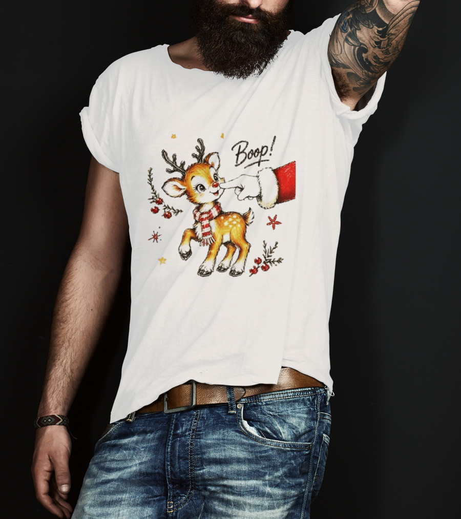 Boop Reindeer Santa Claus Hand Christmas Festive Holiday Magic T-Shirt
