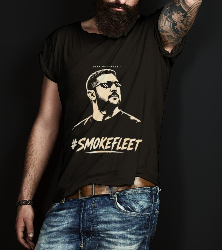 Vova Defender Smokefleet Thug Life Pixelated Sunglasses T-Shirt