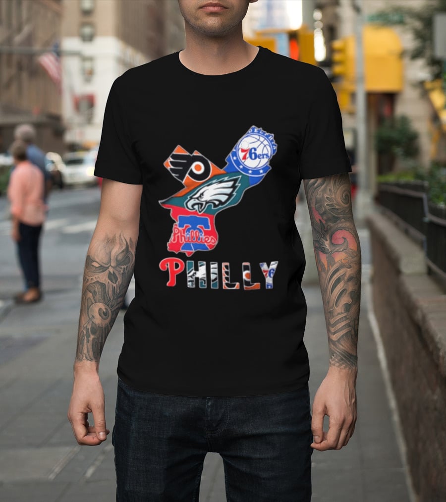 Philadelphia 76ers Flyers Eagles Phillies Philly Teams T-Shirt