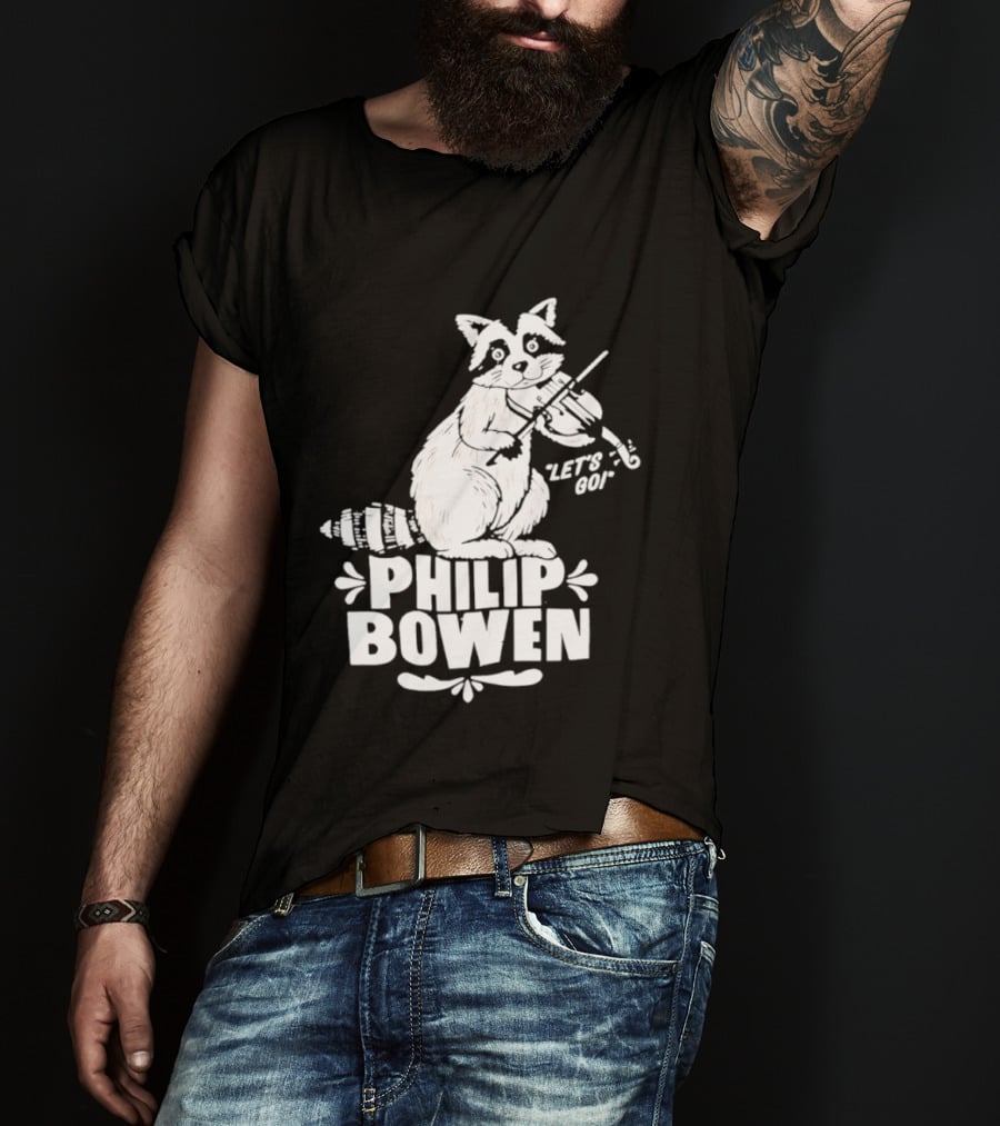 Philip Bowen Raccoon Playing Violin Let's Go T-Shirt