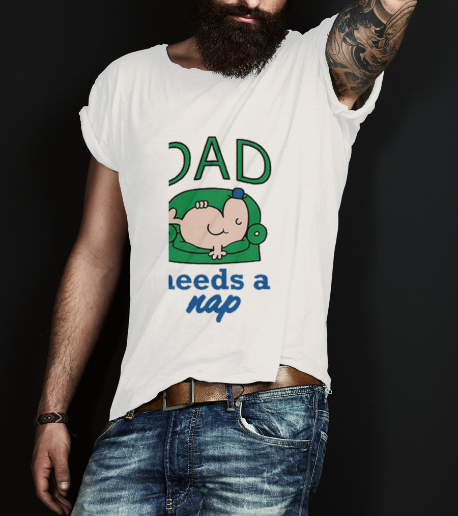 Dad Needs A Nap Cute Cartoon Sleeping Couch T-Shirt