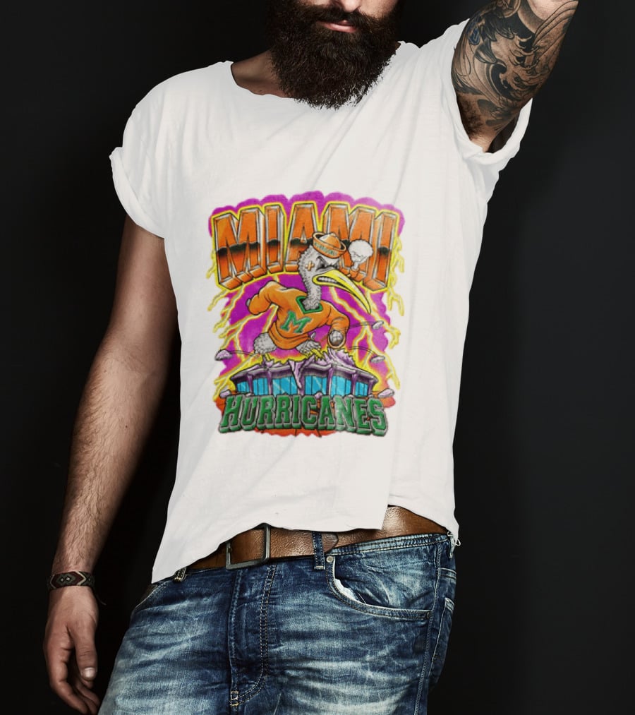 Miami Hurricanes Vintage Style Go Canes U Throwback T-Shirt