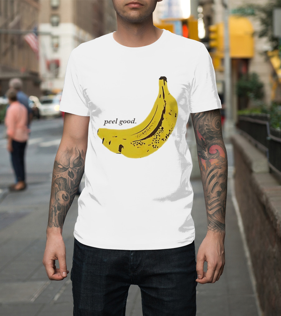 Peel Good Banana Fruit Minimalist Yellow T-Shirt