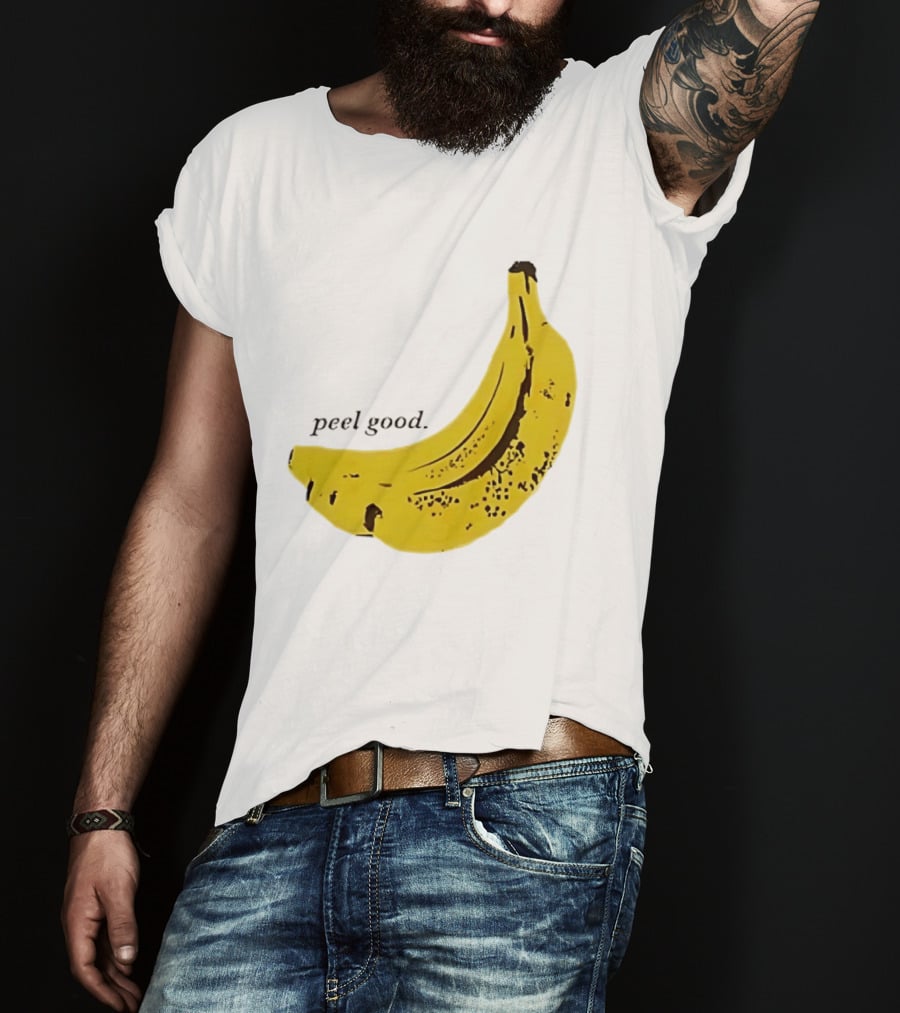Peel Good Banana Fruit Minimalist Yellow T-Shirt