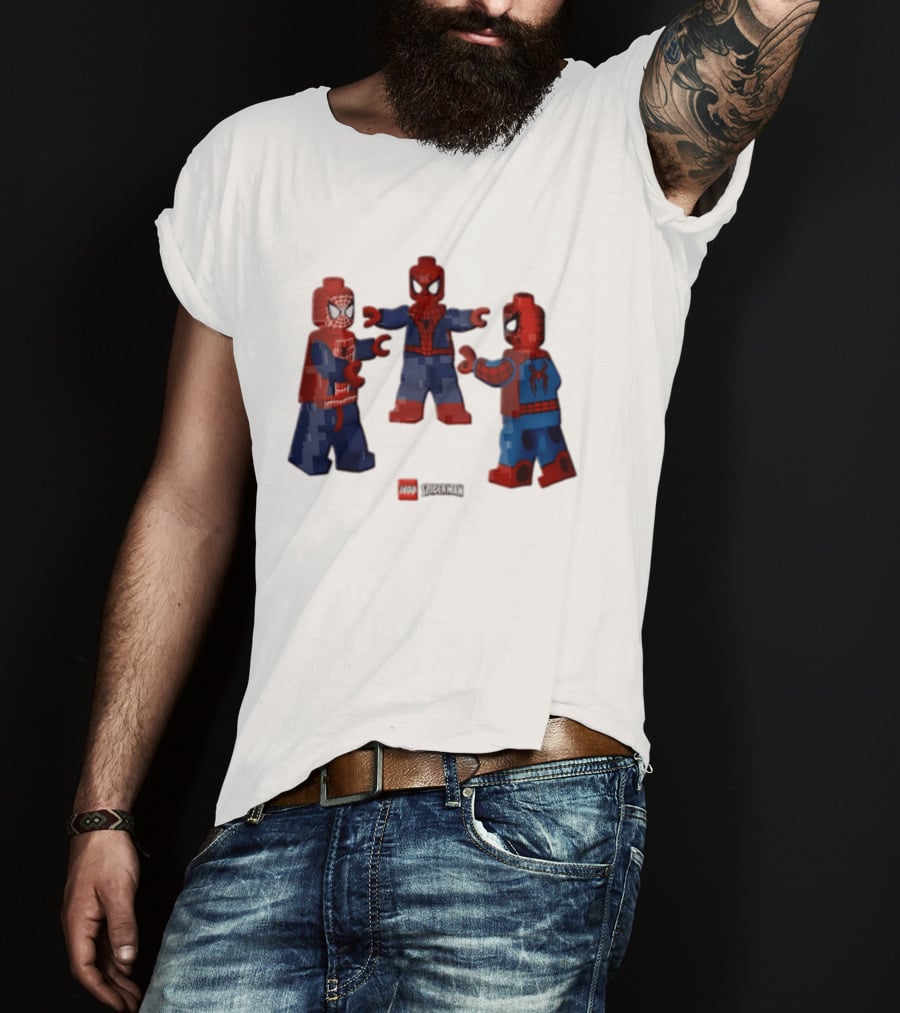 LEGO Spider Man Three Figures Meme Poses T-Shirt