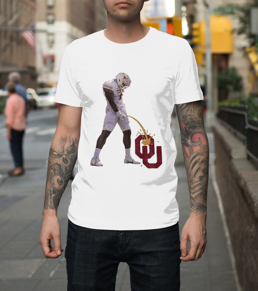 Texas Longhorns Xavier Worthy #1 Pee On Oklahoma Sooners OU Football Rivalry T-Shirt