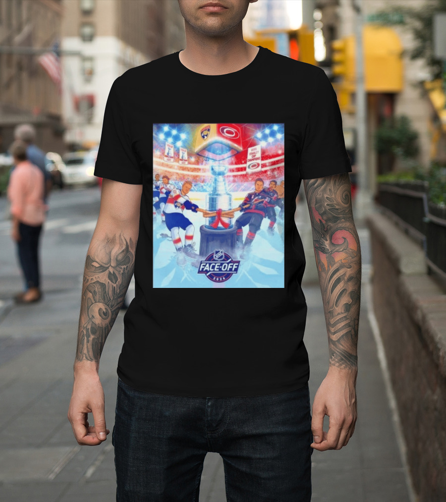 NHL Face Off 2026 Stanley Cup Florida Panthers Vs Carolina Hurricanes Ice Hockey Showdown T-Shirt