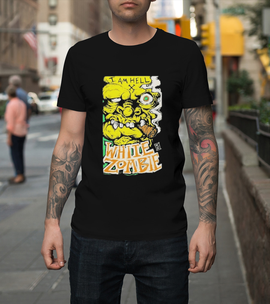 White Zombie I Am Hell Heavy Metal Band Artwork Monster Face T-Shirt